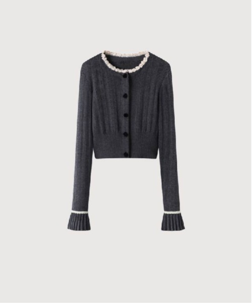 LA POMME petit(ラポミ・プチ)の「Romantic Frill Pearl Deco 3 Items Set Up(セットアップ・レディース・グレー・LARGE/MEDIUM/SMALL)」の3枚目の写真