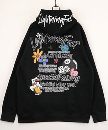 【GROOVY STORE】ワイドシルエット デザインプルオーバーフーディー 裏起毛 韓国ストリート