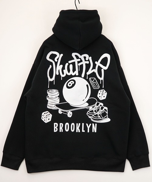 Burner（バーナー）の「【GROOVY STORE】ワイドシルエット デザインプルオーバーフーディー 裏起毛 韓国ストリート（パーカー・メンズ・ブラック系2/ブラウン系その他2/ホワイト系/ホワイト系1/ホワイト系2/ブラック/スモーキーグリーン系2/ブラック系3/ブラウン・M/L/LL）」の5枚目の写真