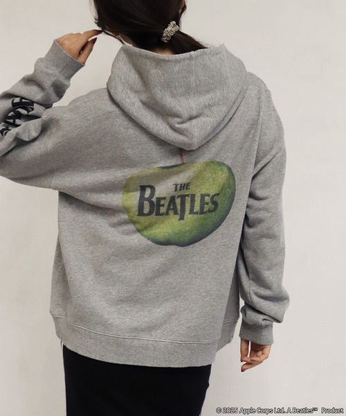The Beatles(ザビートルズ)の「The Beatles / ビートルズ 裏毛 フルジップパーカー 袖プリント アップルロゴ(パーカー・メンズ・ブラック/グレー・M/L/XL)」の19枚目の写真