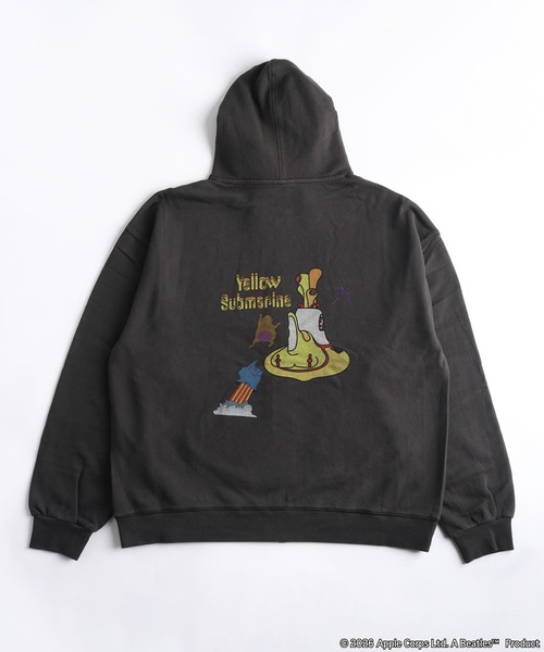 The Beatles(ザビートルズ)の「The Beatles / ビートルズ 裏毛 フルジップパーカー 袖プリント Apple Yellow Submarine(パーカー・メンズ・ブラック/グレー・M/L/XL)」の8枚目の写真