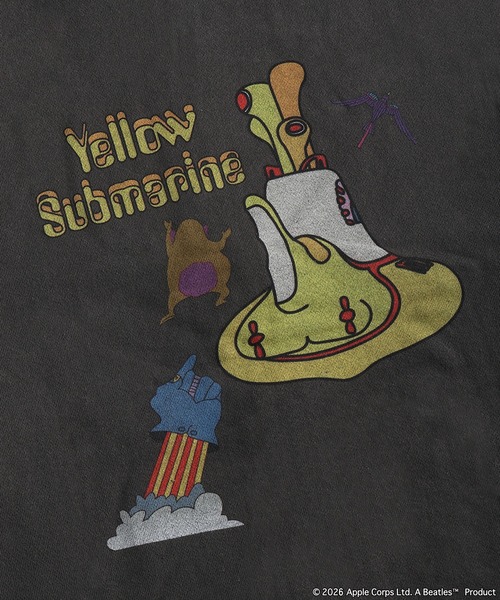 The Beatles(ザビートルズ)の「The Beatles / ビートルズ 裏毛 フルジップパーカー 袖プリント Apple Yellow Submarine(パーカー・メンズ・ブラック/グレー・M/L/XL)」の10枚目の写真