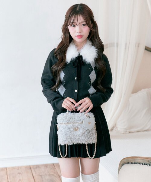 OLIVE des OLIVE（オリーブデオリーブ）の「【TwinkleCollection】Aimerianejoieバニティーバッグ（ショルダーバッグ・レディース・オフホワイト/ライトグレー/ベージュ・FREE）」の11枚目の写真