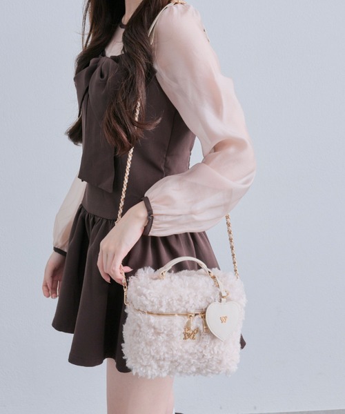 OLIVE des OLIVE（オリーブデオリーブ）の「【TwinkleCollection】Aimerianejoieバニティーバッグ（ショルダーバッグ・レディース・オフホワイト/ライトグレー/ベージュ・FREE）」の6枚目の写真