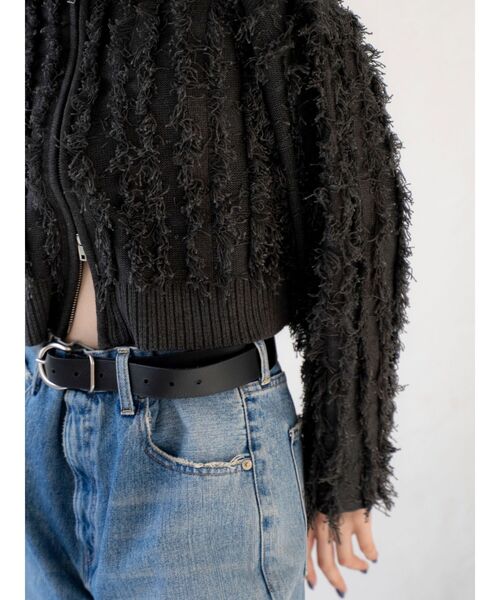 Ungrid（アングリッド）の「【WEB限定】起毛ジャガードダブルジップニットカーデ（カーディガン/ボレロ・レディース・アイボリー/オレンジ/チャコールグレー・FREE）」の13枚目の写真