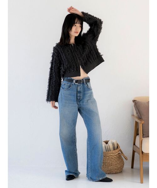 Ungrid（アングリッド）の「【WEB限定】起毛ジャガードダブルジップニットカーデ（カーディガン/ボレロ・レディース・アイボリー/オレンジ/チャコールグレー・FREE）」の14枚目の写真