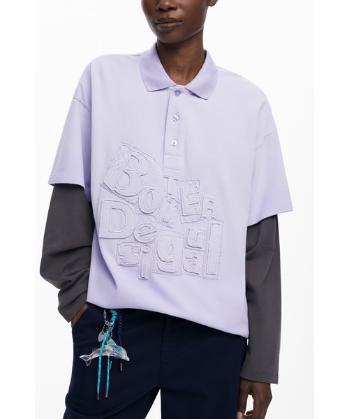 Desigualカットソー Desigual×BOTTER】ダブルスリーブパッチポロTシャツ（Tシャツ