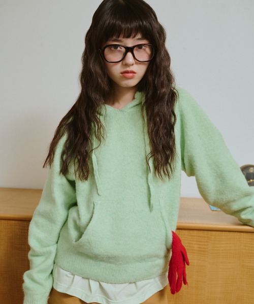 common gull products. うろこ雲なニットフーディー ミント うろこ雲なニットフーディー（ニット/セーター）｜common gull