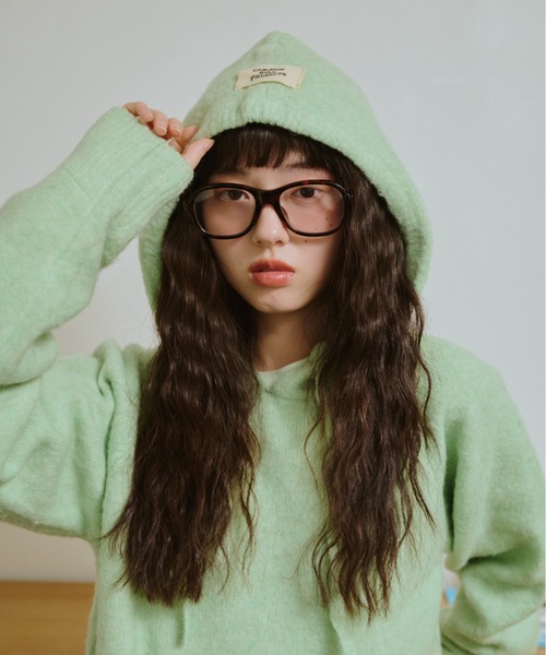 common gull products.（コモンガルプロダクツ）の「うろこ雲なニットフーディー（ニット/セーター・レディース・杢グレー/ネイビー/ミント/レッド系・MEDIUM/SMALL/LARGE）」の20枚目の写真