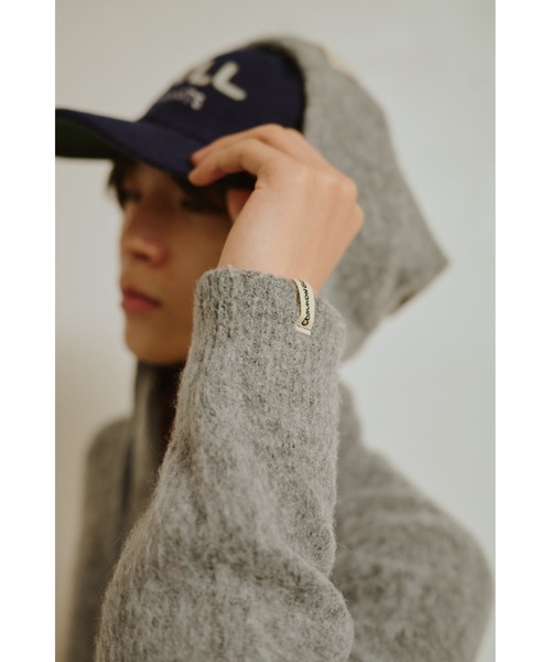 common gull products.（コモンガルプロダクツ）の「うろこ雲なニットフーディー（ニット/セーター・レディース・杢グレー/ネイビー/ミント/レッド系・MEDIUM/SMALL/LARGE）」の6枚目の写真