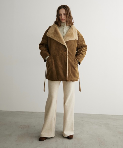 LOSCa(ロスカ)の「裏起毛ストレッチフレアパンツ(スラックス・レディース・チャコールグレー/ブラック/アイボリー・FREE)」の13枚目の写真