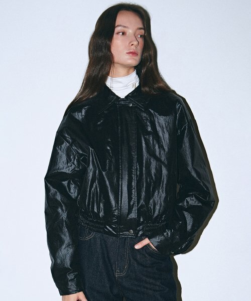 BACK NAMING WIND JUMPER_BLACK（ナイロンジャケット）｜NICK&NICOLE