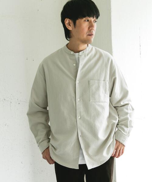 URBAN RESEARCH DOORS（アーバンリサーチドアーズ）の「両面起毛ネルバンドカラーシャツ（シャツ/ブラウス・メンズ・チェック/ブラウン系その他/チャコールグレー/オフホワイト・MEDIUM/LARGE）」の2枚目の写真