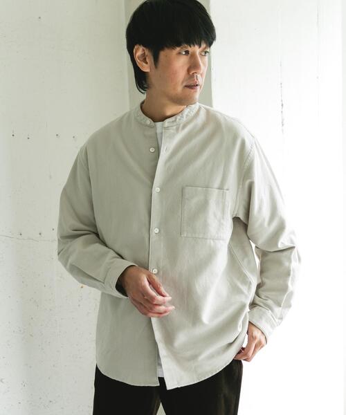 URBAN RESEARCH DOORS（アーバンリサーチドアーズ）の「両面起毛ネルバンドカラーシャツ（シャツ/ブラウス・メンズ・チェック/ブラウン系その他/チャコールグレー/オフホワイト・MEDIUM/LARGE）」の5枚目の写真