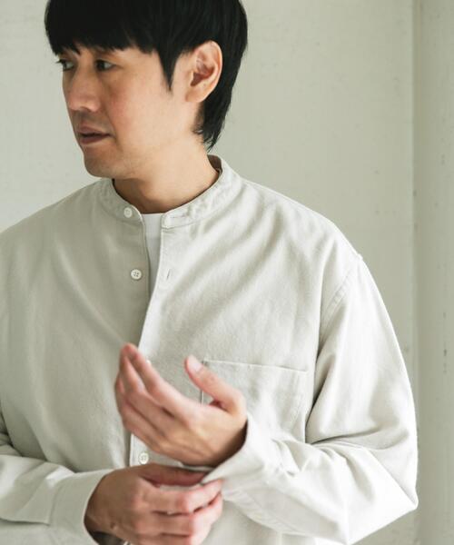 URBAN RESEARCH DOORS（アーバンリサーチドアーズ）の「両面起毛ネルバンドカラーシャツ（シャツ/ブラウス・メンズ・チェック/ブラウン系その他/チャコールグレー/オフホワイト・MEDIUM/LARGE）」の8枚目の写真