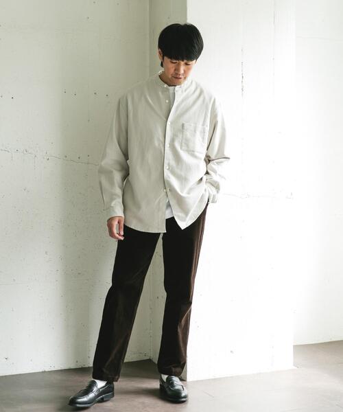 URBAN RESEARCH DOORS（アーバンリサーチドアーズ）の「両面起毛ネルバンドカラーシャツ（シャツ/ブラウス・メンズ・チェック/ブラウン系その他/チャコールグレー/オフホワイト・MEDIUM/LARGE）」の9枚目の写真