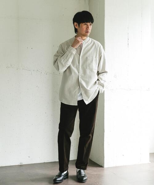 URBAN RESEARCH DOORS（アーバンリサーチドアーズ）の「両面起毛ネルバンドカラーシャツ（シャツ/ブラウス・メンズ・チェック/ブラウン系その他/チャコールグレー/オフホワイト・MEDIUM/LARGE）」の10枚目の写真