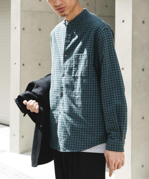 URBAN RESEARCH DOORS（アーバンリサーチドアーズ）の「両面起毛ネルバンドカラーシャツ（シャツ/ブラウス・メンズ・チェック/ブラウン系その他/チャコールグレー/オフホワイト・MEDIUM/LARGE）」の19枚目の写真