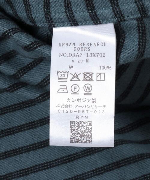 URBAN RESEARCH DOORS（アーバンリサーチドアーズ）の「両面起毛ネルバンドカラーシャツ（シャツ/ブラウス・メンズ・チェック/ブラウン系その他/チャコールグレー/オフホワイト・MEDIUM/LARGE）」の5枚目の写真