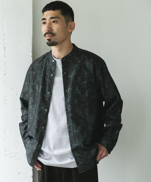 URBAN RESEARCH DOORS（アーバンリサーチドアーズ）の「両面起毛ネルバンドカラーシャツ（シャツ/ブラウス・メンズ・チェック/ブラウン系その他/チャコールグレー/オフホワイト・MEDIUM/LARGE）」の9枚目の写真