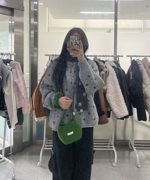 THE GREEN LAB（ザグリーンラボ）の「ウールニットミニトートバッグ[グリーン]（ショルダーバッグ・レディース・その他・ONE SIZE）」の5枚目の写真
