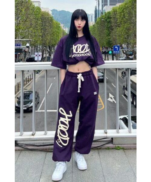 HOODHOOD(フッドフッド)の「シグニチャーロゴ半袖Tシャツディープパープル(Tシャツ/カットソー・レディース・その他・MEDIUM/LARGE)」の2枚目の写真