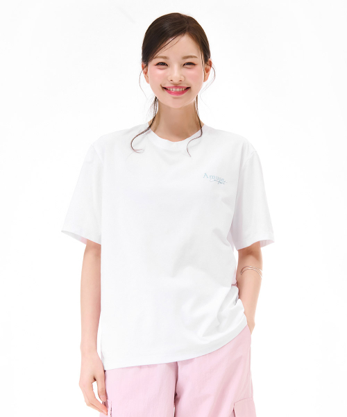 CHASECULT(チェイスカルト)の「女性クールバックネック変形半袖Tシャツ-ホワイト(Tシャツ/カットソー・レディース・ホワイト・85/90)」の1枚目の写真
