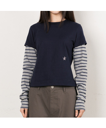 WEBHOUSE（ウェブハウス）の「ツイスタースターエンジェルレイヤードロングスリーブ - ネイビー（Tシャツ/カットソー）」