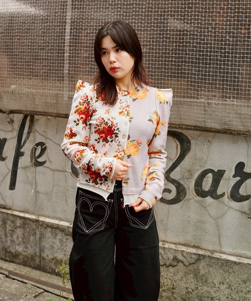 dual-tone bloom cardigan