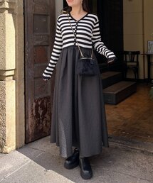 prose verse | 【前後2way】パールボタンドッキングフレアワンピース(ワンピース)