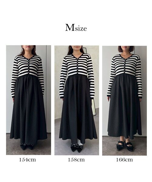 prose verse（プロズヴェール）の「【前後2way】パールボタンドッキングフレアワンピース（ワンピース・レディース・ブラック系その他/ブラック・LARGE/MEDIUM）」の3枚目の写真