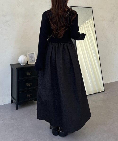 prose verse（プロズヴェール）の「【前後2way】パールボタンドッキングフレアワンピース（ワンピース・レディース・ブラック系その他/ブラック・LARGE/MEDIUM）」の12枚目の写真