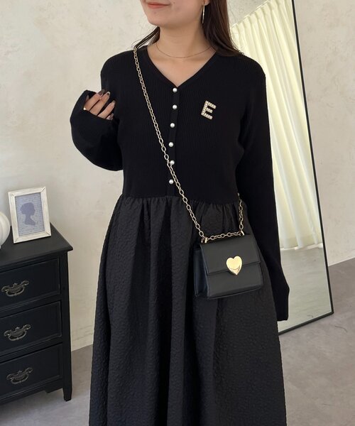 prose verse（プロズヴェール）の「【前後2way】パールボタンドッキングフレアワンピース（ワンピース・レディース・ブラック系その他/ブラック・LARGE/MEDIUM）」の15枚目の写真