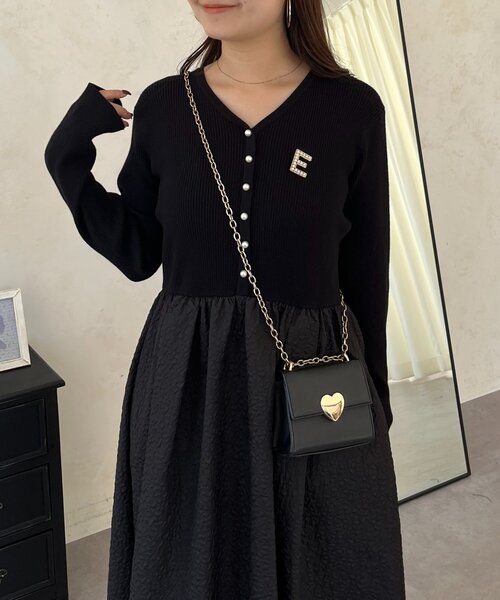 prose verse（プロズヴェール）の「【前後2way】パールボタンドッキングフレアワンピース（ワンピース・レディース・ブラック系その他/ブラック・LARGE/MEDIUM）」の16枚目の写真