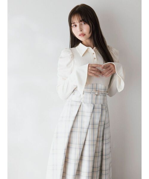 セール】シャツカラーコルセットタックワンピース（ワンピース