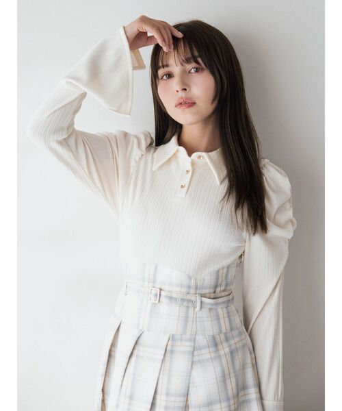 【タグ付】2025AW 完売品 ダズリン シャツカラーコルセットタックワンピース dazzlin（ダズリン）の「シャツカラーコルセットタックワンピース