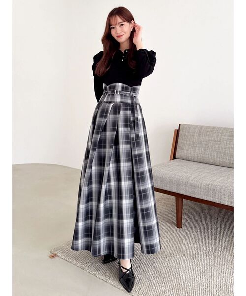 シャツカラーコルセットタックワンピース（ワンピース）｜dazzlin