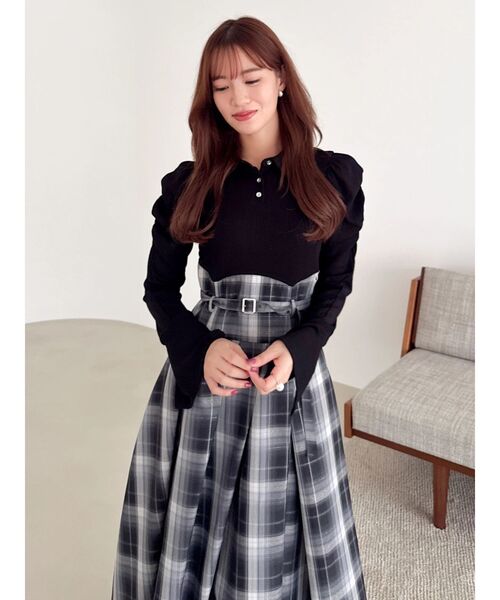 セール】シャツカラーコルセットタックワンピース（ワンピース