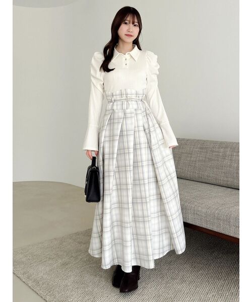セール】シャツカラーコルセットタックワンピース（ワンピース