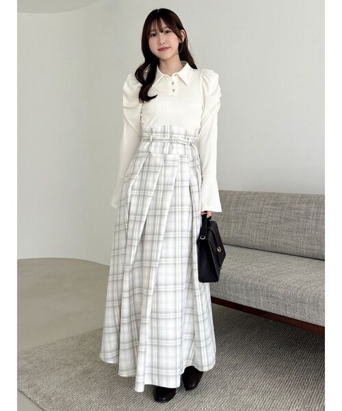 セール】シャツカラーコルセットタックワンピース（ワンピース