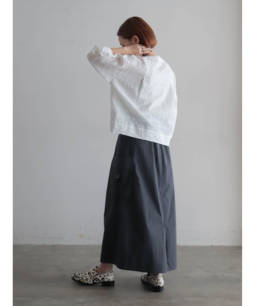 FIL DE FER（フィルデフェール）の「【予約】綿ナイロンシアーチェック　V開きブラウス（シャツ/ブラウス・レディース・ブラック/ホワイト・FREE）」の22枚目の写真