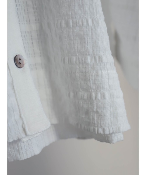 FIL DE FER（フィルデフェール）の「【予約】綿ナイロンシアーチェック　V開きブラウス（シャツ/ブラウス・レディース・ブラック/ホワイト・FREE）」の11枚目の写真