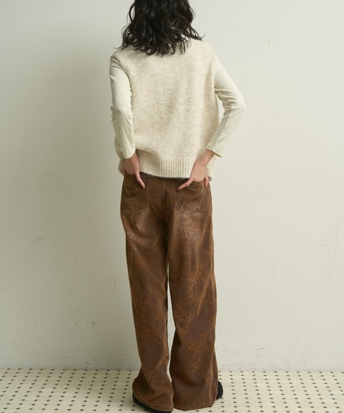 Lutim by u（ルチバイユー）の「Flocky blossom denim / フロッキーブロッサムデニム（デニムパンツ・レディース・ブラウン/ネイビー・SMALL/MEDIUM）」の16枚目の写真