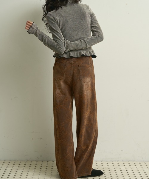 Lutim by u（ルチバイユー）の「Flocky blossom denim / フロッキーブロッサムデニム（デニムパンツ・レディース・ブラウン/ネイビー・SMALL/MEDIUM）」の19枚目の写真