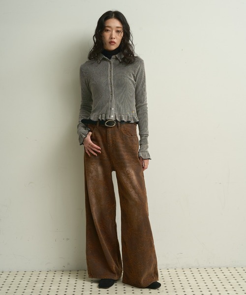 Lutim by u（ルチバイユー）の「Flocky blossom denim / フロッキーブロッサムデニム（デニムパンツ・レディース・ブラウン/ネイビー・SMALL/MEDIUM）」の20枚目の写真