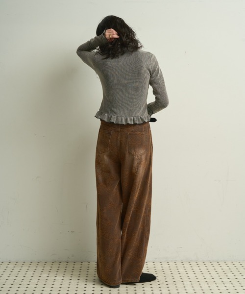 Lutim by u（ルチバイユー）の「Flocky blossom denim / フロッキーブロッサムデニム（デニムパンツ・レディース・ブラウン/ネイビー・SMALL/MEDIUM）」の22枚目の写真