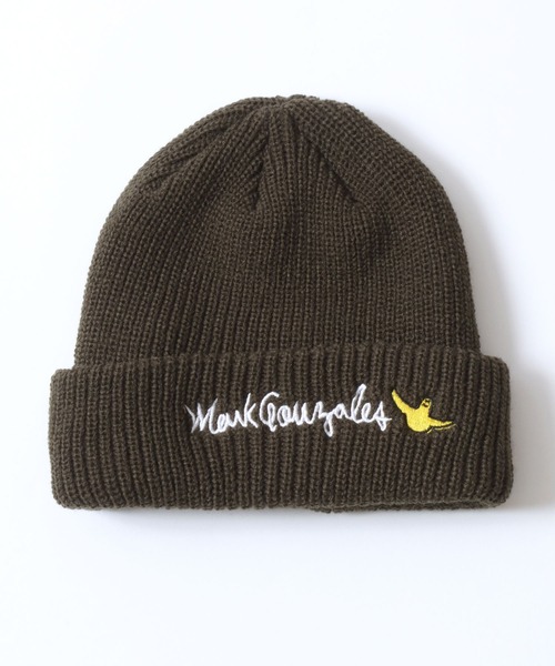 Mark Gonzales(マーク・ゴンザレス)の「MARK GONZALES/マークゴンザレス 別注 ロゴ刺繍 ニットキャップ ニットワッチ レディース メンズ(ニットキャップ/ビーニー・メンズ・ブラック/カーキ/ブラウン・FREE)」の6枚目の写真