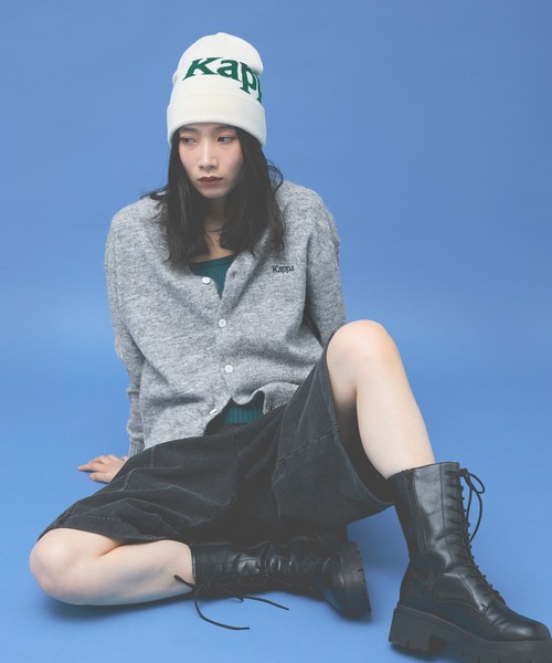 Kappa（カッパ）の「≪Kappa×and ST ウェルネスクラブ≫ロゴビーニー（ニットキャップ/ビーニー・レディース・ホワイト/オレンジ/ブラック・FREE）」の7枚目の写真