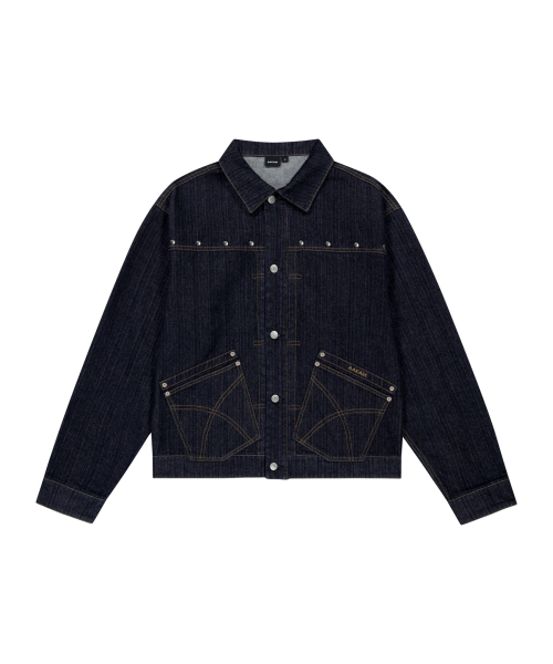 AAKAM(アーカム)の「Oblique Pocket Denim Jacket (Dark Blue)(デニムジャケット・レディース・その他・1/2)」の1枚目の写真