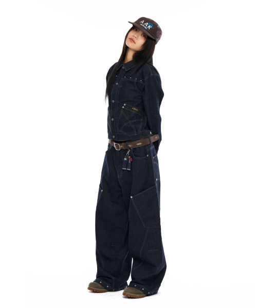 AAKAM(アーカム)の「Oblique Pocket Denim Jacket (Dark Blue)(デニムジャケット・レディース・その他・1/2)」の3枚目の写真